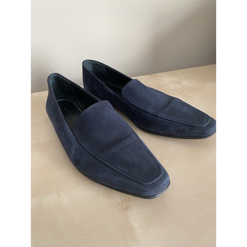 Jack Erwin Women's Loafer Suede Blue Sz 6 Flats Slip On Made in Portugal Classic